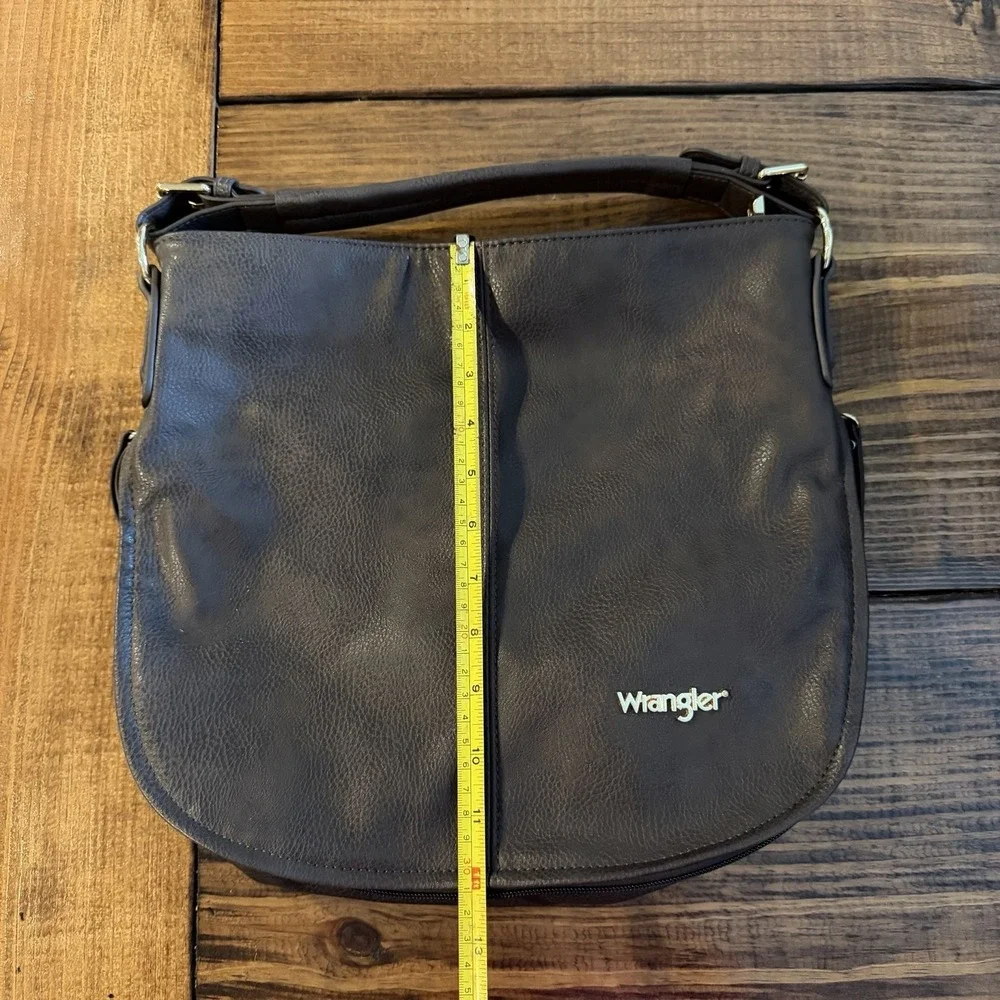 Wrangler Hobo Purse Bag for Women Brown Leather Top Handle Shoulder Purse NWT